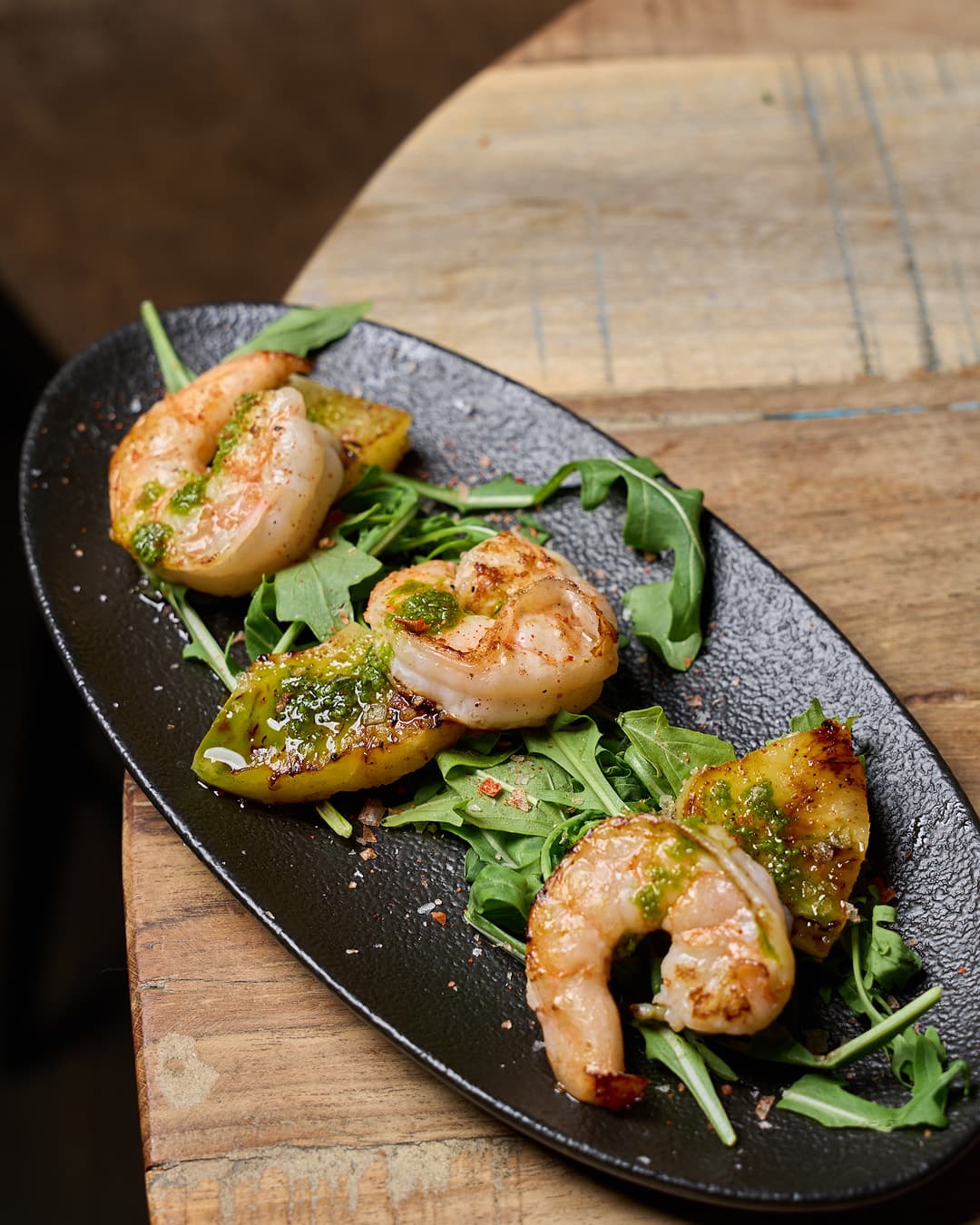 Prawn tapa at Vino y Más, wine bar in Alicante