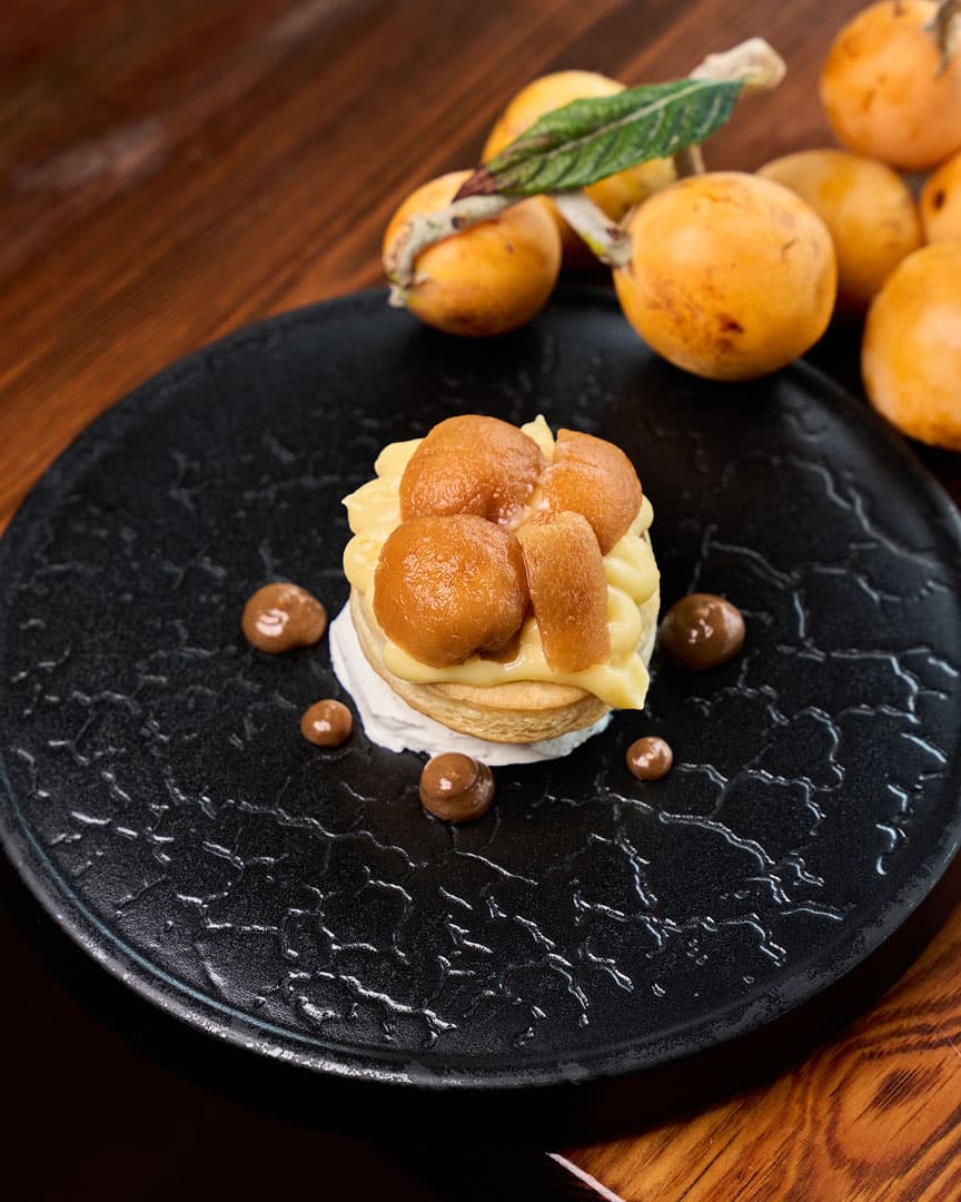 Postre de nísperos en La Ereta