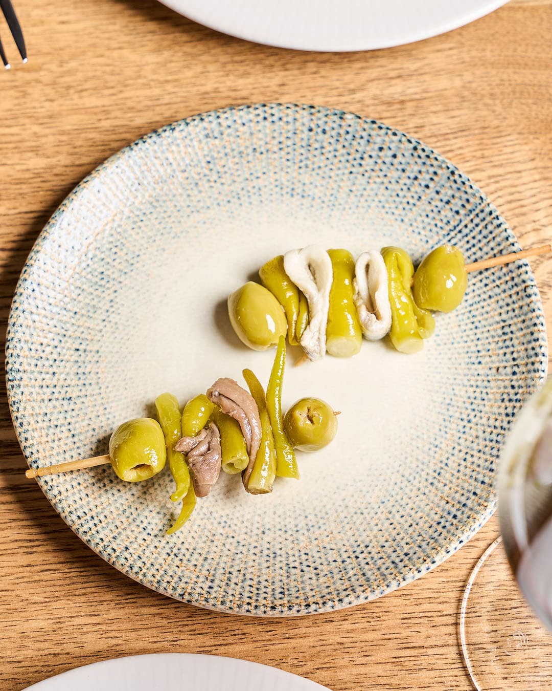 Assorted gildas at Teatro 18, tapas bar in Alicante