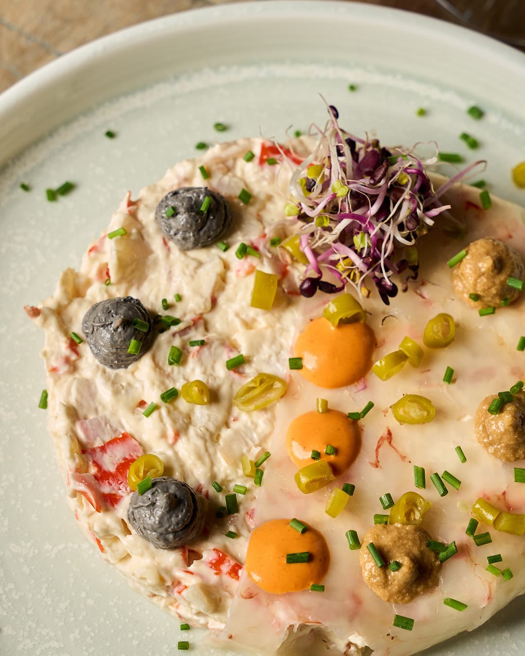 Seafood ensaladilla at Vino y Más, Alicante