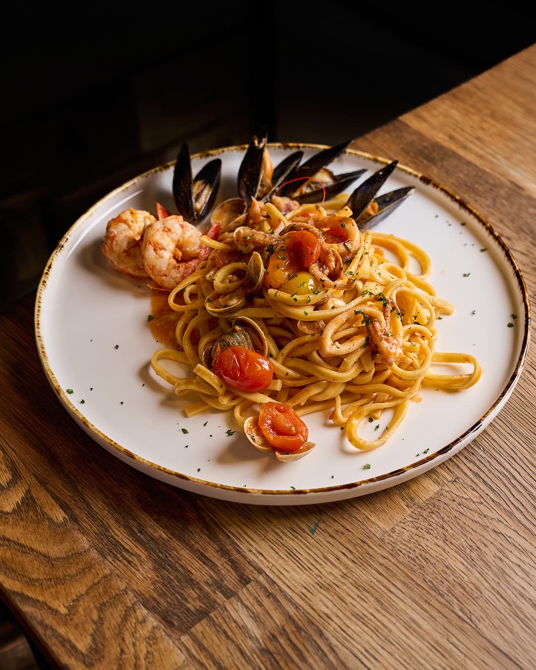 Pasta di mare con marisco en La Mole, Alicante